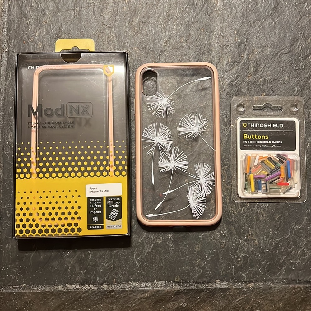RhinoShield Case for iPhone XS Max - Blush Pink Dandelion.